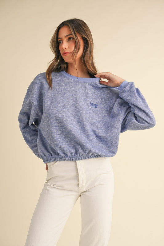 Elani Embroidery Crop Sweatshirt