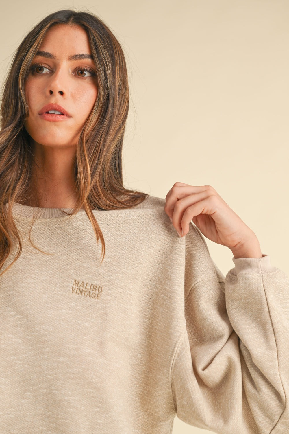 Emmey Embroidery Crop Sweatshirt