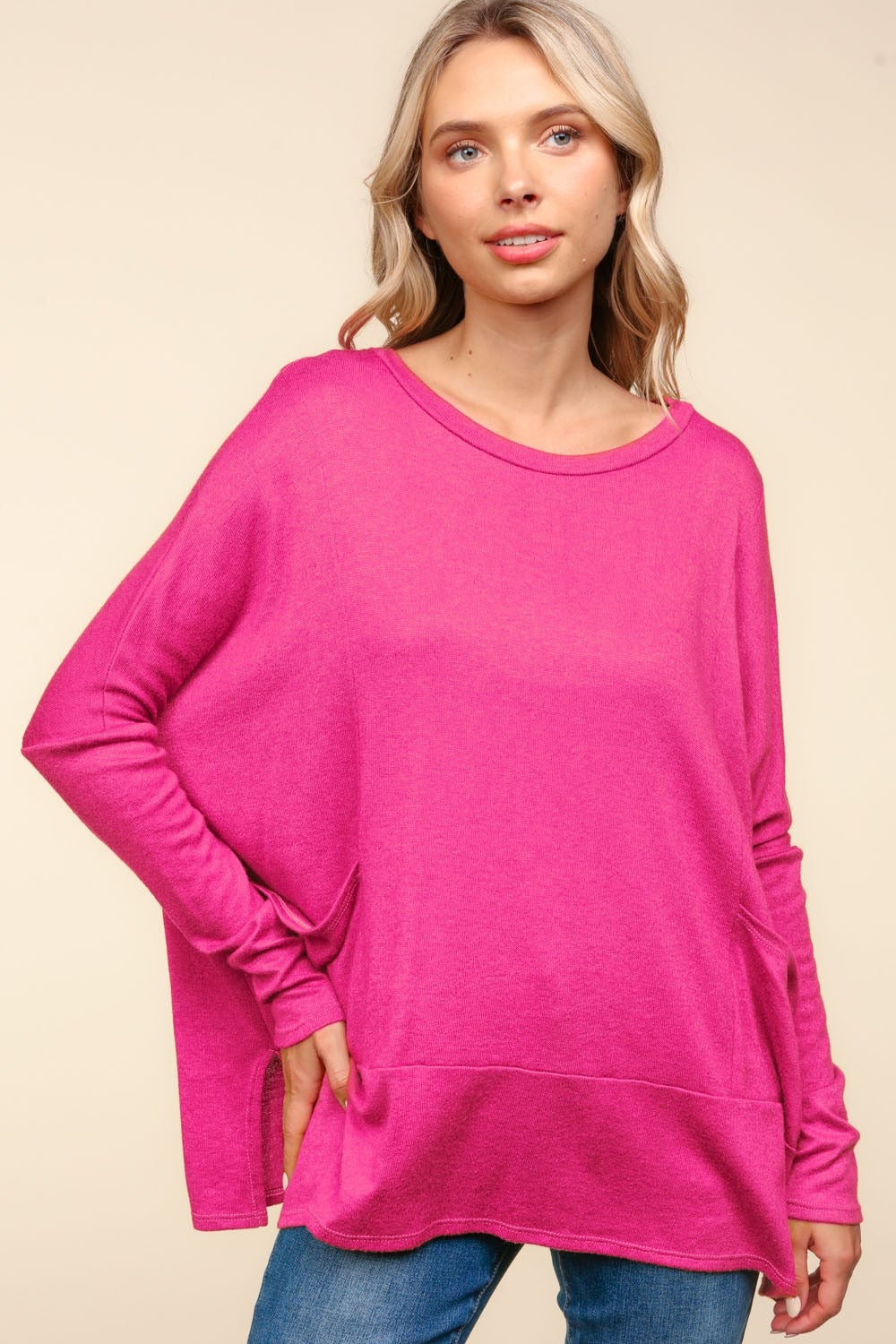 Olivia Oversized Knit Top with Pockets