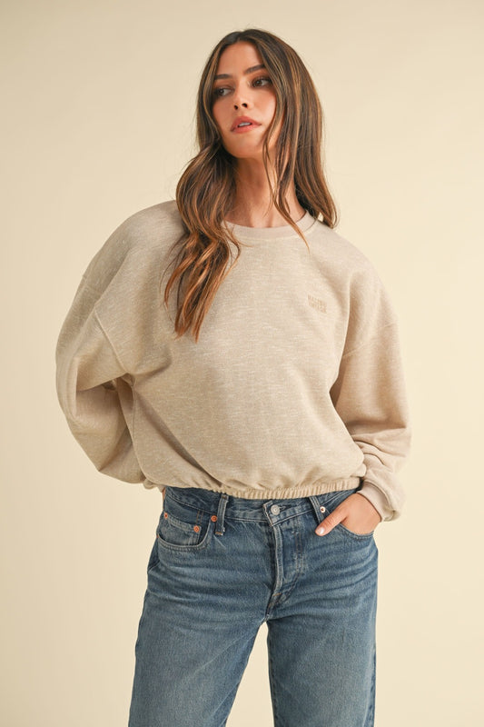 Emmey Embroidery Crop Sweatshirt