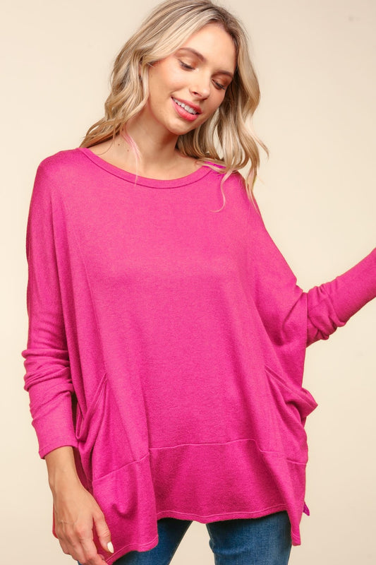 Olivia Oversized Knit Top with Pockets