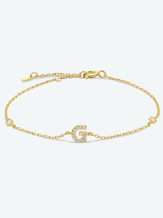 G To K Zircon 925 Sterling Silver Bracelet