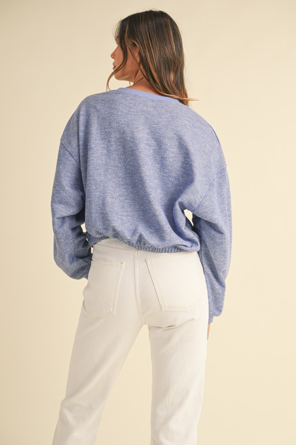 Elani Embroidery Crop Sweatshirt